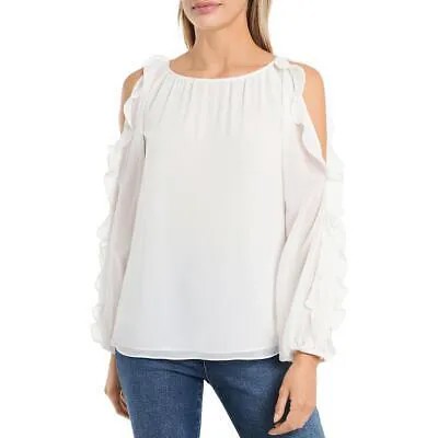 1. Государственная женская белая прозрачная блузка с открытыми плечами XS BHFO 0605