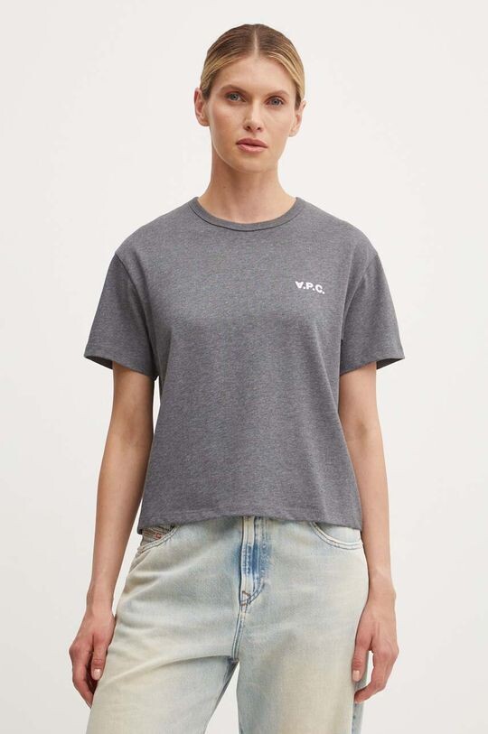 Хлопковая футболка свободного кроя petit vpc A.P.C., серый