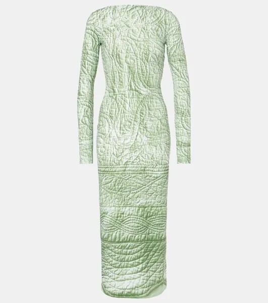 Платье миди из джерси с принтом Mm6 Maison Margiela, цвет iguana