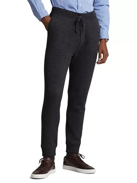 Кашемировые джоггеры на шнурке Polo Ralph Lauren, цвет dark granite