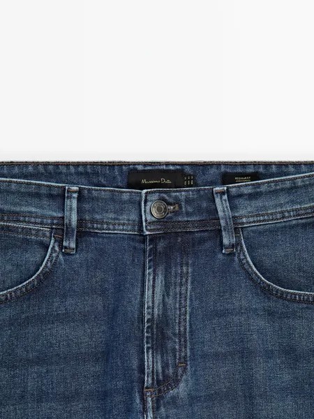 Джинсы обычного кроя из смесового хлопка Massimo Dutti, indigo