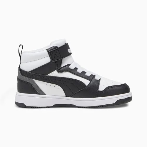 Кеды PUMA Rebound V6 Mid Sneakers Kids, размер 33, белый, черный