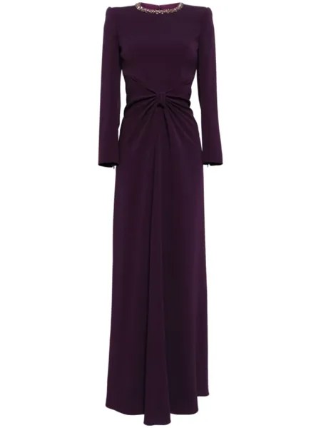 Jenny Packham креповое платье Sunday с кристаллами, фиолетовый