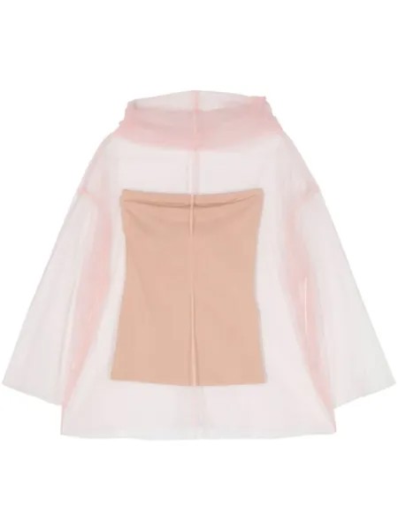 Блузка из тюля с длинными рукавами Sportmax, розовый