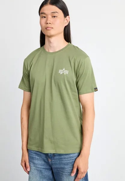Футболка с принтом Signature Alpha Industries, шалфейно-зеленый