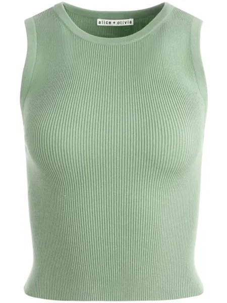 Alice + olivia топ Tonita в рубчик, зеленый