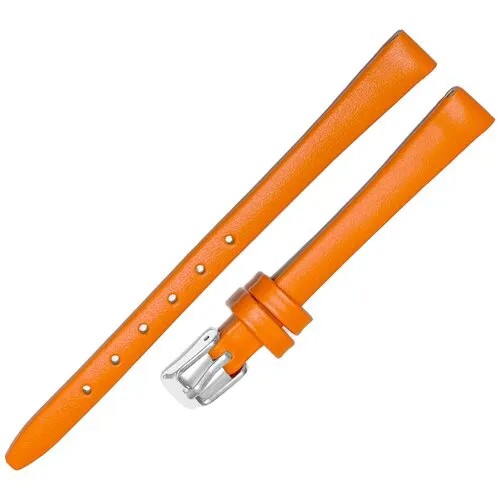 Ремешок 0803-01 (оранж) Classic Оранжевый кожаный ремень 8 мм для часов наручных из натуральной кожи гладкий матовый женский