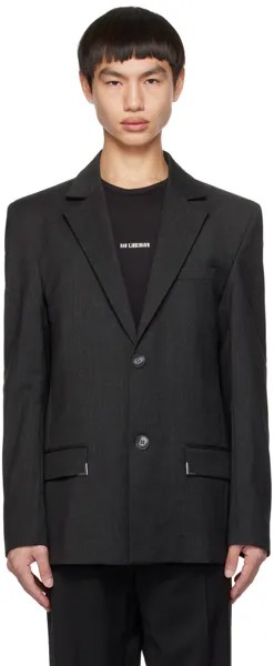 Серый однобортный пиджак Темный Han Kjobenhavn