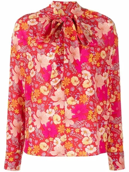LANVIN шелковая блузка с цветочным принтом