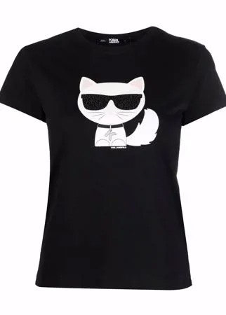 Karl Lagerfeld футболка Choupette с графичным принтом