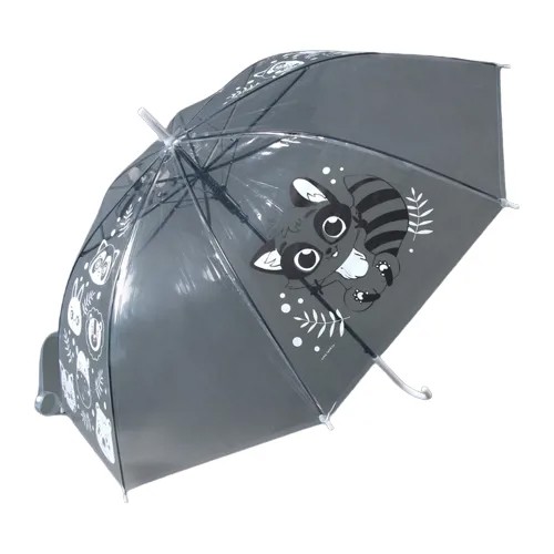 Зонт-трость Funny toys, полуавтомат, купол 90 см., прозрачный, бесцветный
