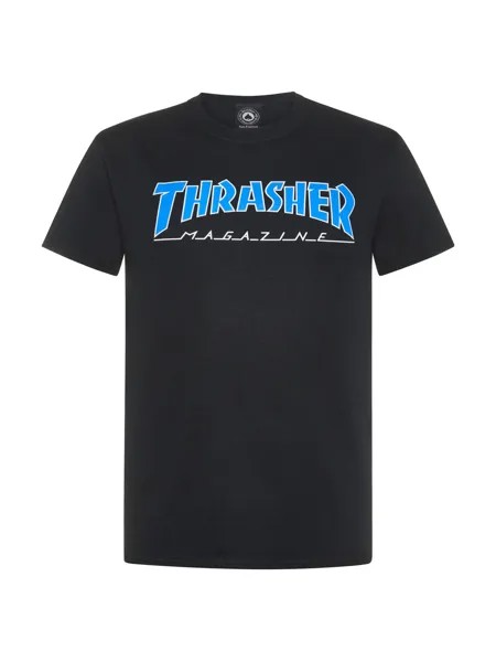 Thrasher футболка с контурным логотипом, черный