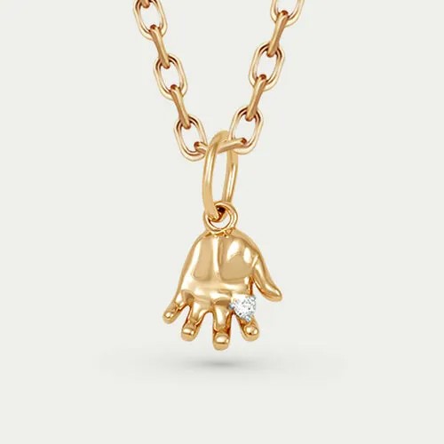 Подвеска GOLD CENTER, красное золото, 585 проба, фианит