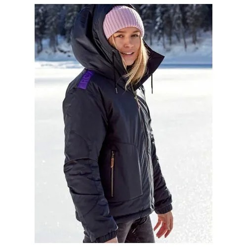 Куртка Roxy, демисезон/зима, несъемный капюшон, водонепроницаемая, мембранная, размер S, черный