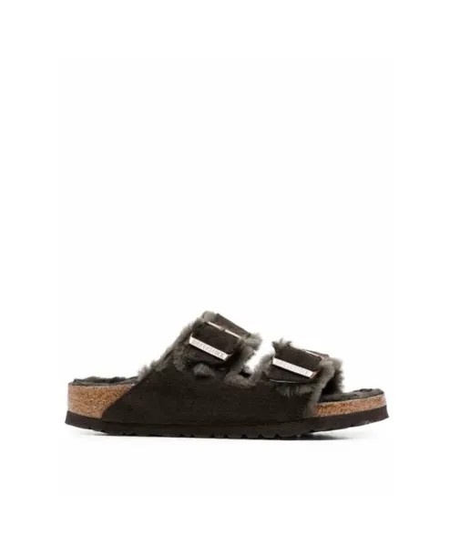 Босоножки из овчины Arizona Birkenstock, коричневый