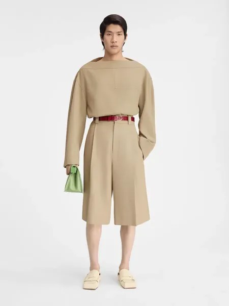 Плиссированные шорты-бермуды Равелло Jacquemus, бежевый