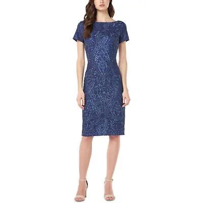 Женское синее коктейльное платье с вышивкой JS Collections 14 BHFO 1608