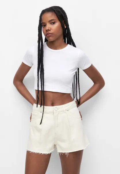 Джинсовые шорты PULL&BEAR, бежевый