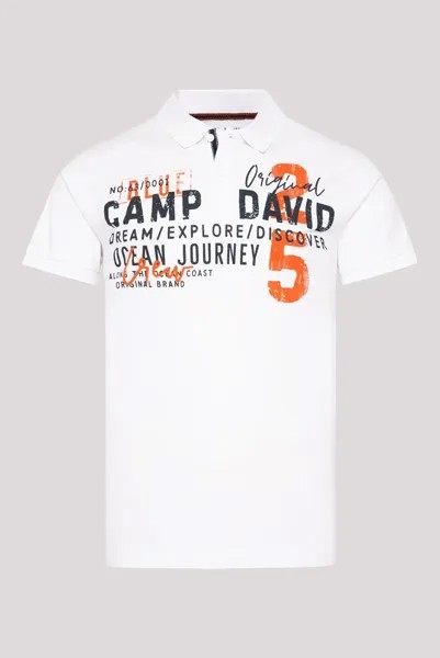 Рубашка-поло CAMP DAVID, хлопок, белый