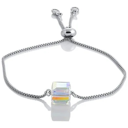 Браслет-цепочка L'attrice, кристаллы Swarovski, размер 19 см, серебряный
