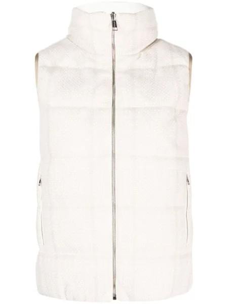 Kiton hooded padded gilet, нейтральный цвет