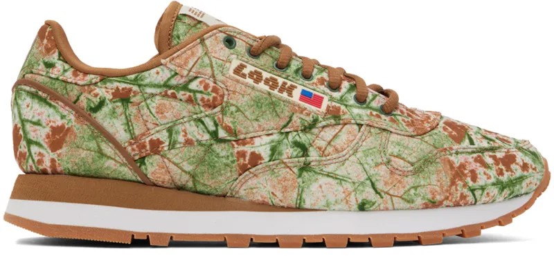 Светло-коричневые и зеленые кроссовки LQQK Edition Reebok Classics
