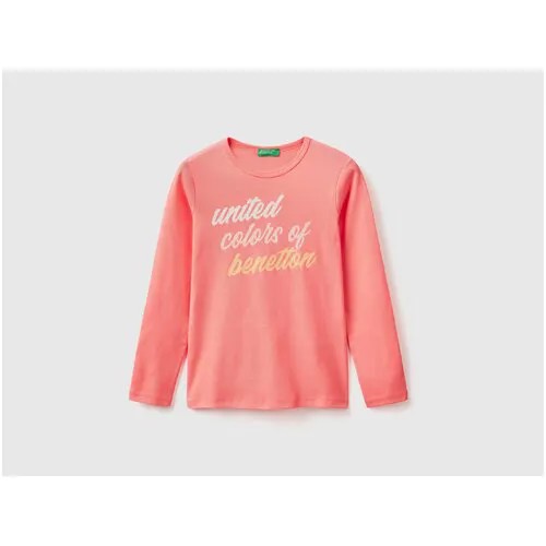 Лонгслив UNITED COLORS OF BENETTON, хлопок, размер 160 (EL), розовый