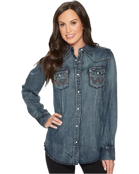 Рубашка Wrangler Snap Western Shirt, цвет Denim