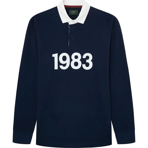 Поло с длинным рукавом Hackett Heritage 1983 Rugby, синий