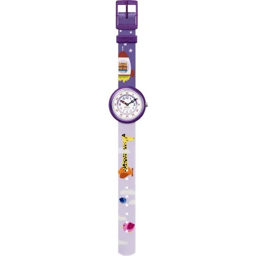 Наручные часы Flik Flak, корпус пластик, ремешок текстиль, фиолетовый