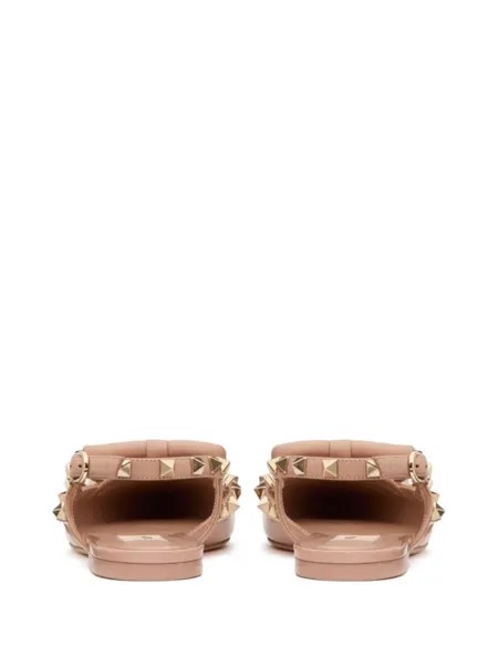 Valentino Garavani балетки Rockstud Bow с ремешком на пятке, розовый