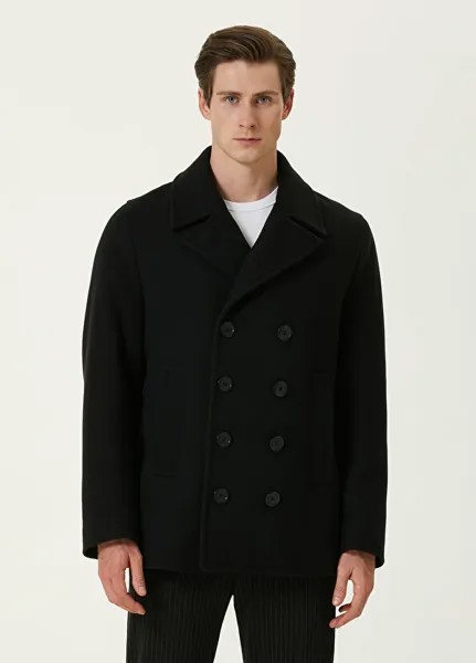Черное шерстяное пальто Dolce&Gabbana