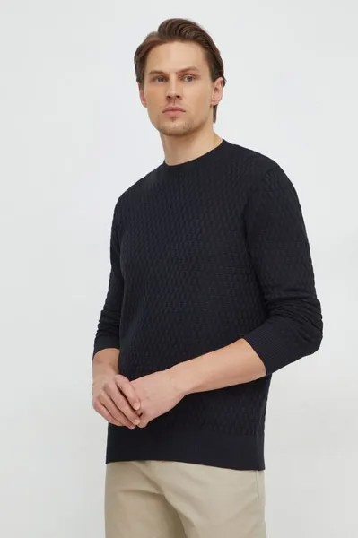 Хлопковый свитер Sisley, черный