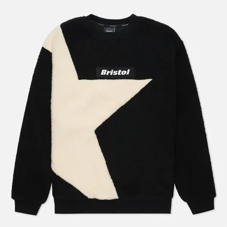 Мужская толстовка F.C. Real Bristol Boa Fleece Big Star Crew Neck, цвет чёрный, размер S