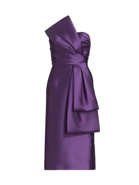 Платье без бретелек с бантом Alberta Ferretti, фиолетовый