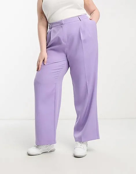 Фиолетовые широкие брюки Yours строгого кроя