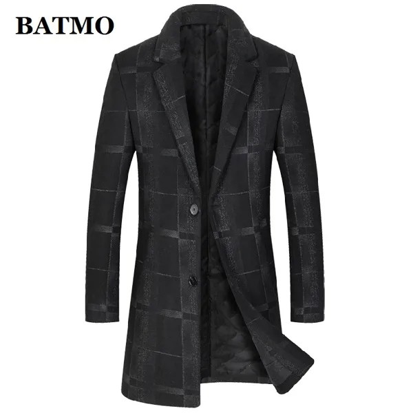 Мужской шерстяной плащ BATMO, осенне-зимнее пальто в клетку, M8828, 2021