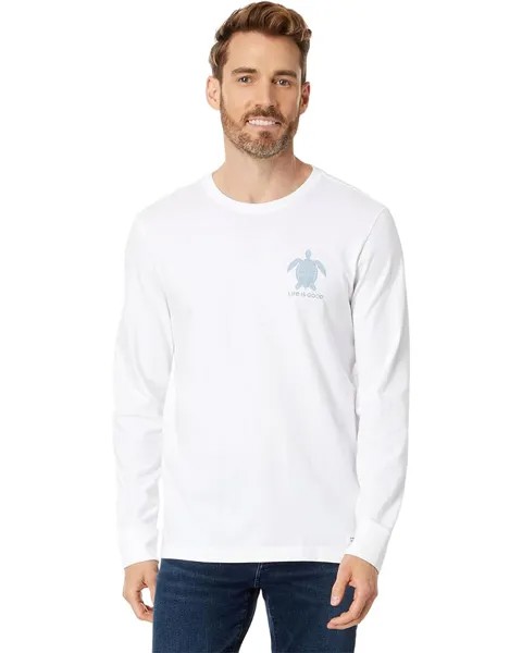 Футболка Life is Good Tribal Sea Turtle Long Sleeve Crusher Tee, цвет Cloud White