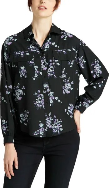 Блуза женская Lee Women Floral Blouse черная 4XL