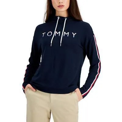 Tommy Hilfiger Женская темно-синяя рубашка с воротником-хомутом Comfy Pullover Top Shirt XXL BHFO 9181