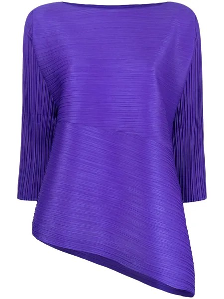 Pleats Please Issey Miyake блузка асимметричного кроя с плиссировкой