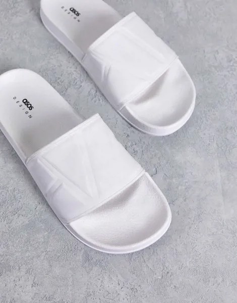 Белые шлепанцы ASOS DESIGN-Белый