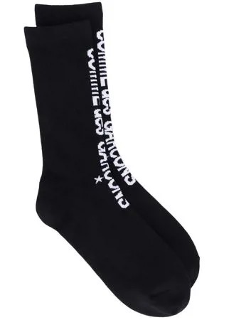 Comme Des Garçons трикотажные носки в полоску с логотипом вязки интарсия