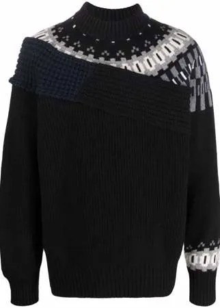 Sacai джемпер в технике пэчворк