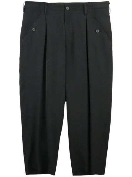 Зауженные брюки с низким шаговым швом Yohji Yamamoto, черный