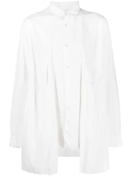 Comme des Garçons Homme Plus рубашка с длинными рукавами и драпировкой, белый