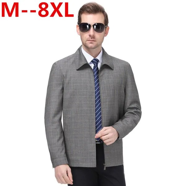 Ветровка мужская повседневная, Бомбер, пиджак, пальто, 4XL 6XL 5XL Plus 8XL, весна осень