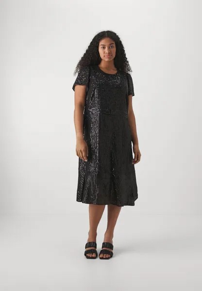 Коктейльное платье / Вечернее платье SEQUIN STRIPE MIDI DRESS MICHAEL Michael Kors, черный