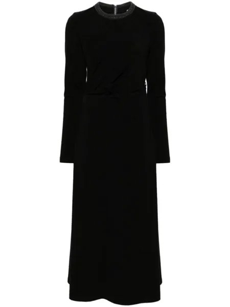Brunello Cucinelli драпированное платье макси из джерси, черный