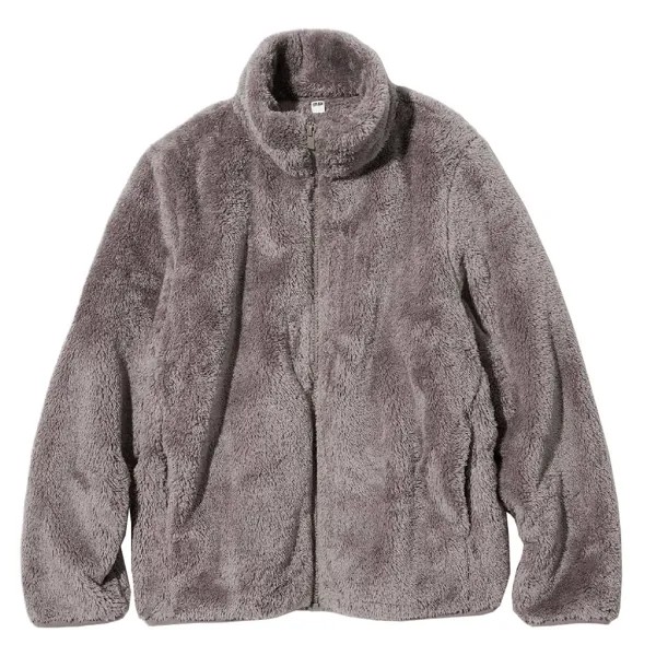 Куртка Uniqlo Fluffy Fleece Zipped, коричневый